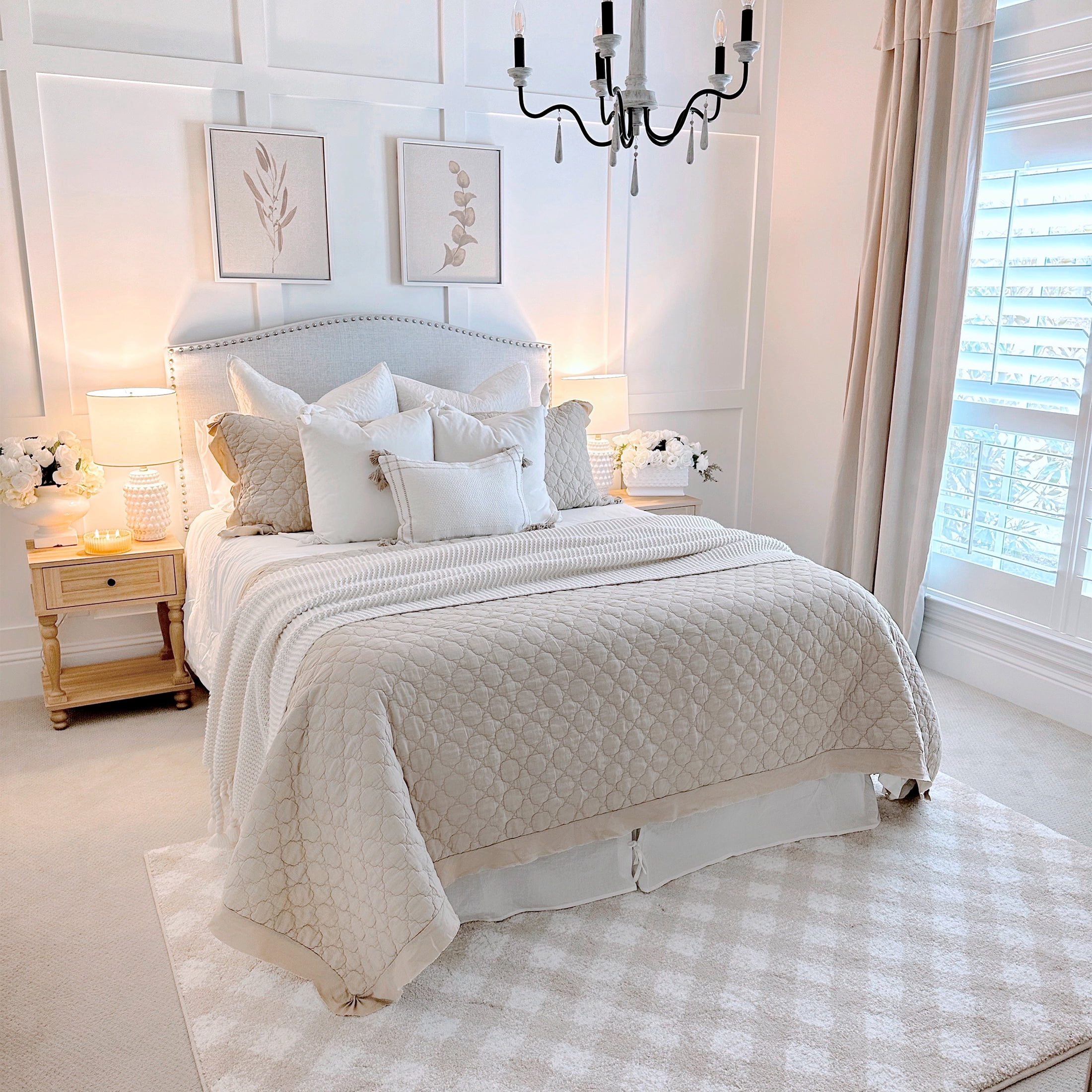 My Texas House Penelope Taupe 3-Piece Quilt Set, Full/Queen