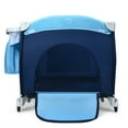 thumbnail image 2 of Costway Foldable Baby Crib Playpen Travel Infant Flat Bassinet Bed Mosquito Net Music with Bag Blue, 2 of 12