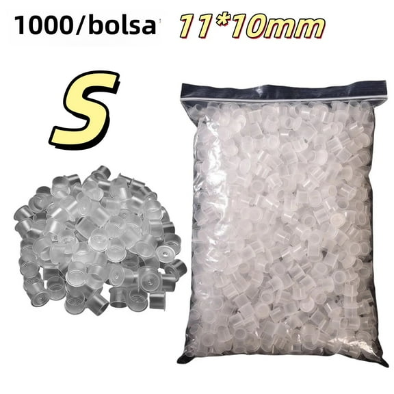 ROKYO 1000PCS Disposable Tattoo Ink Cups in Clear Plastic for Microblading and Permanent Makeup S 1000PCS