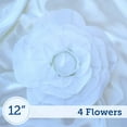 thumbnail image 5 of BalsaCircle 4 Pieces 12" White Artificial Large Roses Flowers Wall Backdrop Party, 5 of 8