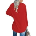 thumbnail image 7 of gakvbuo Plus Size Pullover Shirts For Womens Long Sleeve Fall Tops Loose Solid Color Crew Neck Oversized T-Shirts Loose Casual Tunics Blouses Tops, 7 of 7