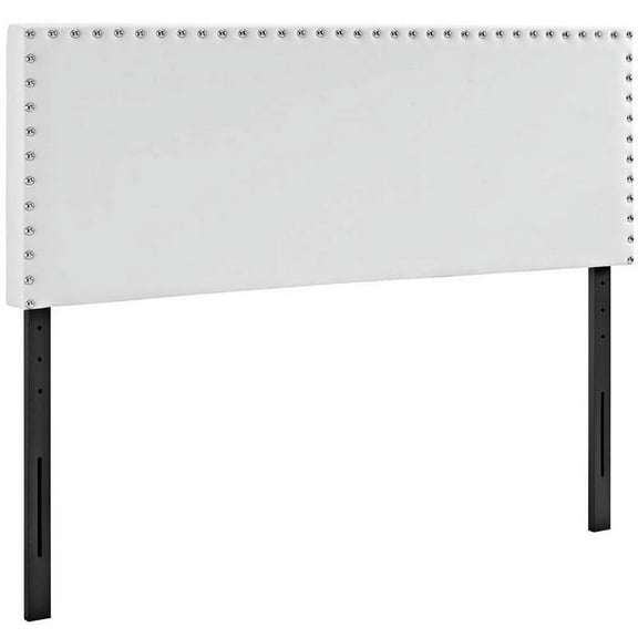 Hawthorne Collection Faux Leather Upholstered King Headboard in White