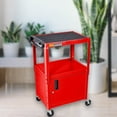 thumbnail image 5 of Multipurpose Height Adjustable Steel Av Utility Cabinet Cart - Red, 5 of 7