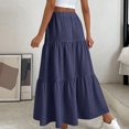 thumbnail image 5 of Loopsun Womens Summer Skirts, Women's Summer Fashion Solid Color Drawstring Pocket Elastic Waist Skirt Navy M, 5 of 5