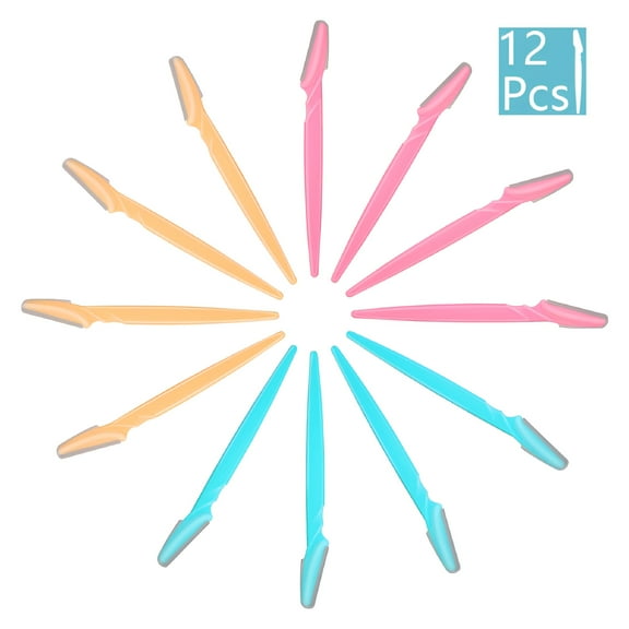 FACEGA 12 Pack Eyebrow Razor or Face Hair Removal Safety Shaper Shaver Trimmer for Women and Men