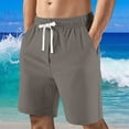 thumbnail image 2 of Havenre Men's Casual Shorts Elastic Waist Drawstring Lightweight Outdoor Summer Bermuda Knee Length Beach Shorts with Pockets Hiking Shorts Dark Gray XXXL, 2 of 6