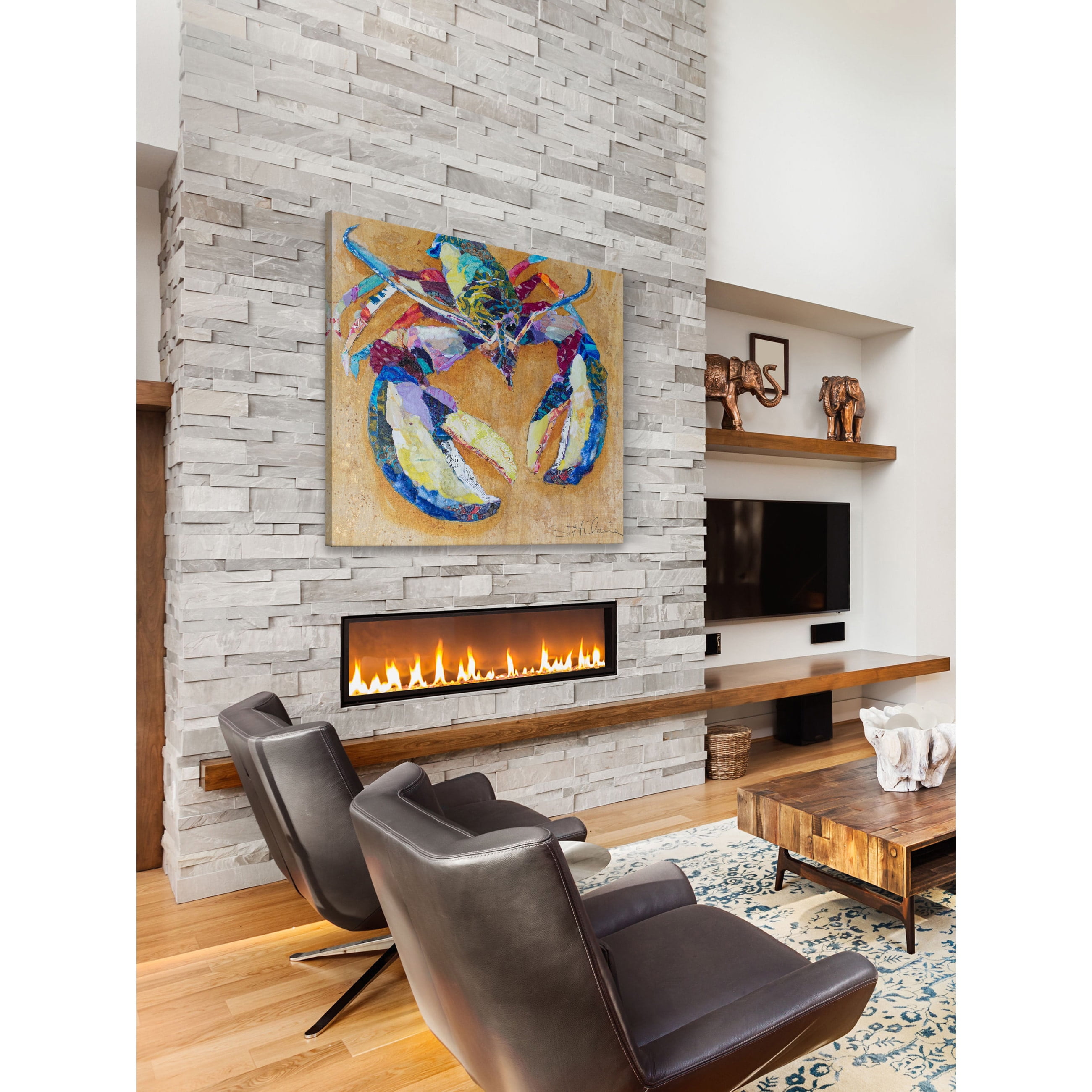 "Tropical Lobster" Painting Print on Wrapped Canvas