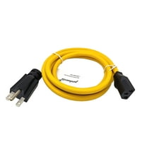 Parkworld 67546 Computer Power Cord NEMA 6-15P to IEC C13 , 15A, 250V, SJTW 14AWG/3C (6FT)