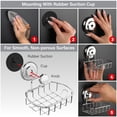 thumbnail image 6 of 2-Pack Suction Cup Soap Holder – Bar Soap Dish for Shower with Hooks for Bathroom – Optional Mounting with Adhesive Tape or Glue – Includes 2 Soap Savers – Polished Stainless Steel SS304, 6 of 8