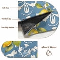 thumbnail image 6 of Lemon with Round Rugs for Living Room 6ft Leaves Floral Pattern Blue Non Slip Circle Rug Washable Low-Profile Indoor Carpet for Bedroom, Dining Room, Bathroom, 6 of 9