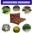 thumbnail image 7 of Outdoor Swing Cushions, Waterproof 2-3 Seater Bench Cushions for Outdoor Furnitur with Backrest, Thicken Washable Cushion for Swing Patio Porch Lawn Garden, Brown, 40x40x4 inch, 7 of 7