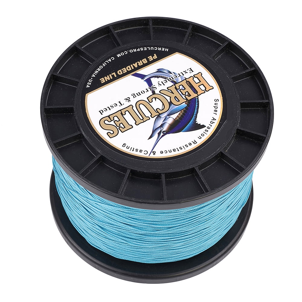 HERCULES Super Cast 1000M 1094 Yards Braided Fishing Line 200 LB Test for Saltwater Freshwater PE Braid Fish Lines Superline 8 Strands - Blue, 200LB (90.7KG), 0.75MM