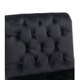 thumbnail image 4 of Upholstered Accent Chair for Living Room, Velvet Tufted Armless Chaise Lounge, Modern Leisure Sofa Chair with Wood Legs for Home Living Room Bedroom Apartment, Black, 4 of 7