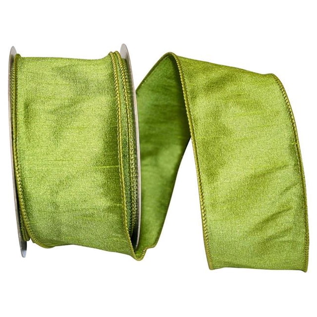 Reliant Ribbon 92975W-535-40H 20.5 Po 20 Yards Dupioni Supreme Wired Edge Ribbon, Green Grass