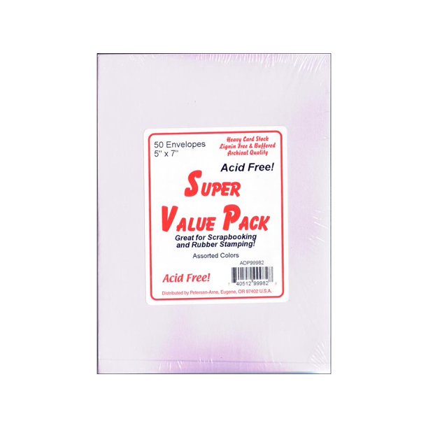 Super Value Envelopes 5x7 Assorted 50pc
