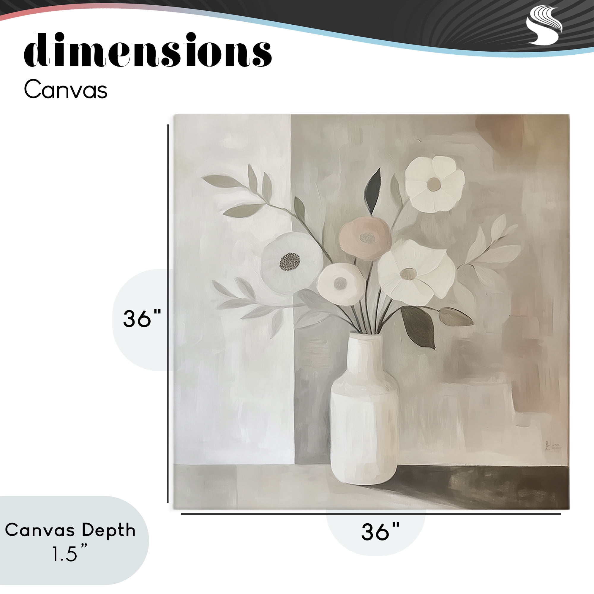 Stupell Industries Minimalist Muted Flower Vase Canvas Wall Art, design by Heidi Kuntz