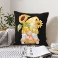 thumbnail image 6 of Fotbe Sunflower Gnomes 3 Pattern Velvet Decorative Throw Pillow Covers with Elegant Piping, Soft Plush Cushion Cover for Sofa, Bed, Car, Office-18"x18", 6 of 8