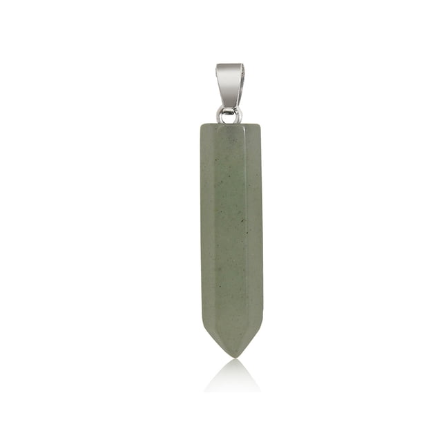 Qarigey Hexágono Columna Encanto Joyería Regalos Colgantes Colgantes Puntiagudos Coloridos Amuletos de cristal Collar Cadena Pendiente Ropa, zapatos y accesorios Miscelánea Aventurina verde