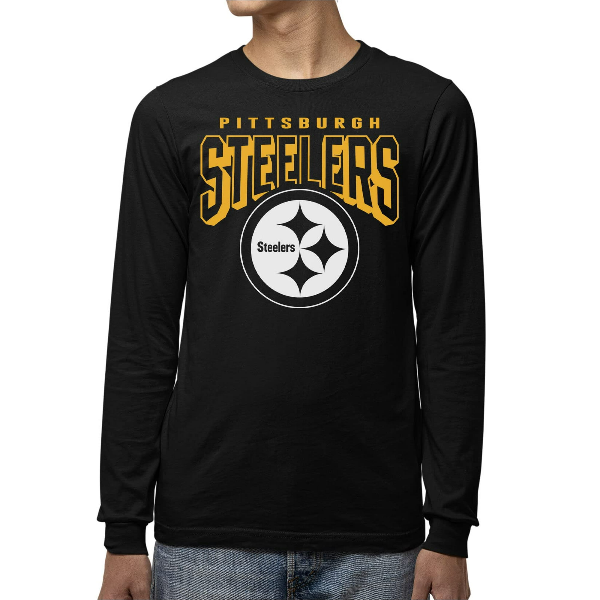 Junk Food clothing x NFL - Pittsburgh Steelers - Bold Logo - Mens and Womens  Long Sleeve Fan Shirt - Size Small
