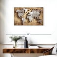 thumbnail image 3 of Elephant Stock Carved Wood World Map Wall Art - Horizontal Multi Panel Canvas - Living Room Wall Decor - Map Multi Panel - Brown And White Decor - 33" x 20", 3 of 8