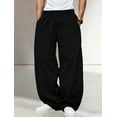 thumbnail image 2 of Men's Sweatpants Baggy Heavyweight Fleece Wide Leg Drawstring Sweat Pants Casual Lounge Mens Joggers with Pockets Slacks, 2 of 13