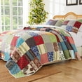 thumbnail image 2 of Greenland Home Fashions Renee Upcycle Remnant Fabric Authentic Patchwork Quilt Set, 3-Piece King, 2 of 8