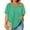 Green, variant on Royisotas Summer Tops for Women Plus Size Tshirt Casual Short Sleeve Brown Shirts for Women Plus Size Solid Color V-Neck Tshirt Women