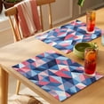 thumbnail image 4 of Blue Pink Abstract Art Placemats Set of 4 Geometric Modern Art Place Mats Indoor Wipeable Table Mats Washable Cloth Dining Table Placemats for Kitchen Holiday Party Home Decor 13x19 Inch, 4 of 9