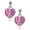 Pink, variant on Support Breast Cancer Awareness Pink Ribbon Heart Earrings (Pink Pave Heart Dot Dangle)