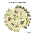 thumbnail image 3 of Placemats Set of 4 / 6, Green And Purple Grapes Placemats for Dining Table Indoor/Outdoors Heat Resistant Washable Placemats 18" x 12", 3 of 8