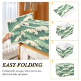 thumbnail image 2 of Yayeee Collapsible Storage Bin with Lid Fabric Closet Decorative Basket with Handles, Green Wave Pattern, 2 of 7