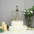 thumbnail image 4 of BalsaCircle 14" Gold Crystal Beaded Metal Crown Cake Topper Birthday Party Wedding Centerpieces Decorations, 4 of 6