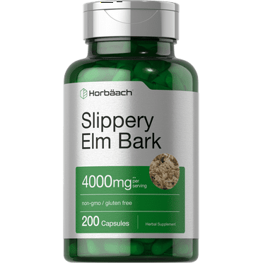 Slippery Elm Bark Extract | 4000mg | 200 Capsules for Men and Women | by Horbaach