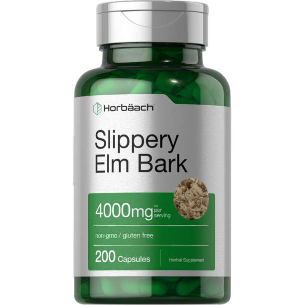 Slippery Elm Bark Extract 4000mg 200 Capsules by Horbaach