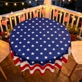 thumbnail image 4 of Nappe Ronde Patriotique du 4 Juillet, Housse de Table Imperméable et Résistante aux Taches, Protecteur de Table Facile à Nettoyer et Réutilisable, Décor de Fête, pour la Fête de l'Indépendance, BBQ, Pique-Nique, Cuisine, Salle à Manger, Usage Domestique, 4 of 6