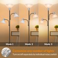 thumbnail image 5 of LEPOWER 3-Head LED Floor Lamp with Adjustable Reading Lights, 3000K Warm White, Modern Standing Lamp for Living Room, Bedroom, Office, Black, 5 of 9