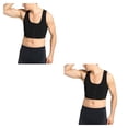 thumbnail image 1 of Sonducket Chaleco adelgazante para hombre, transpirable, soporte para la espalda, Color sólido, sin mangas, moldeadores de pecho, deportes de oficina, Negro L 2piezas Sonducket CBP125443, 1 of 6