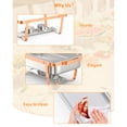 thumbnail image 3 of Ourlova Ensemble de 2 Plats Rectangulaires de 8 Qt en Acier Inoxydable Résistants aux Irritations avec Porte-Couvercles – Réchauffe-Buffets Or Rose (Services Alimentaires Inclus), 3 of 8