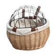 thumbnail image 3 of koolsoo Bike Basket Storage Basket Woven Pet Carrier Front Basket for Riding Wood Color, 3 of 9
