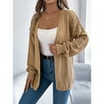 thumbnail image 5 of MESSUEN Long Sweater Cardigan Women Open Weave Sweaters for Women Long Sleeve Sweaters for Women's Fashion Tops Women Womens Cardigans Womens Cardigan Sweaters Khaki L, 5 of 6