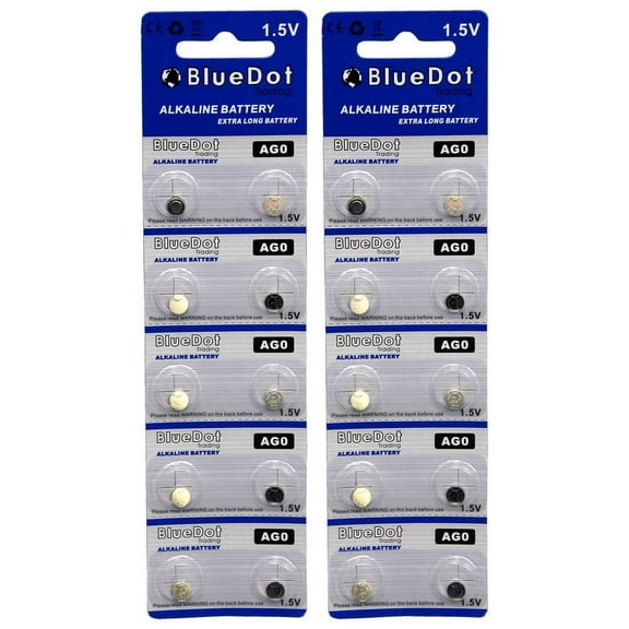BlueDot Trading AG0 1.5V Button Cell Battery, 20 Count, 20 Pack