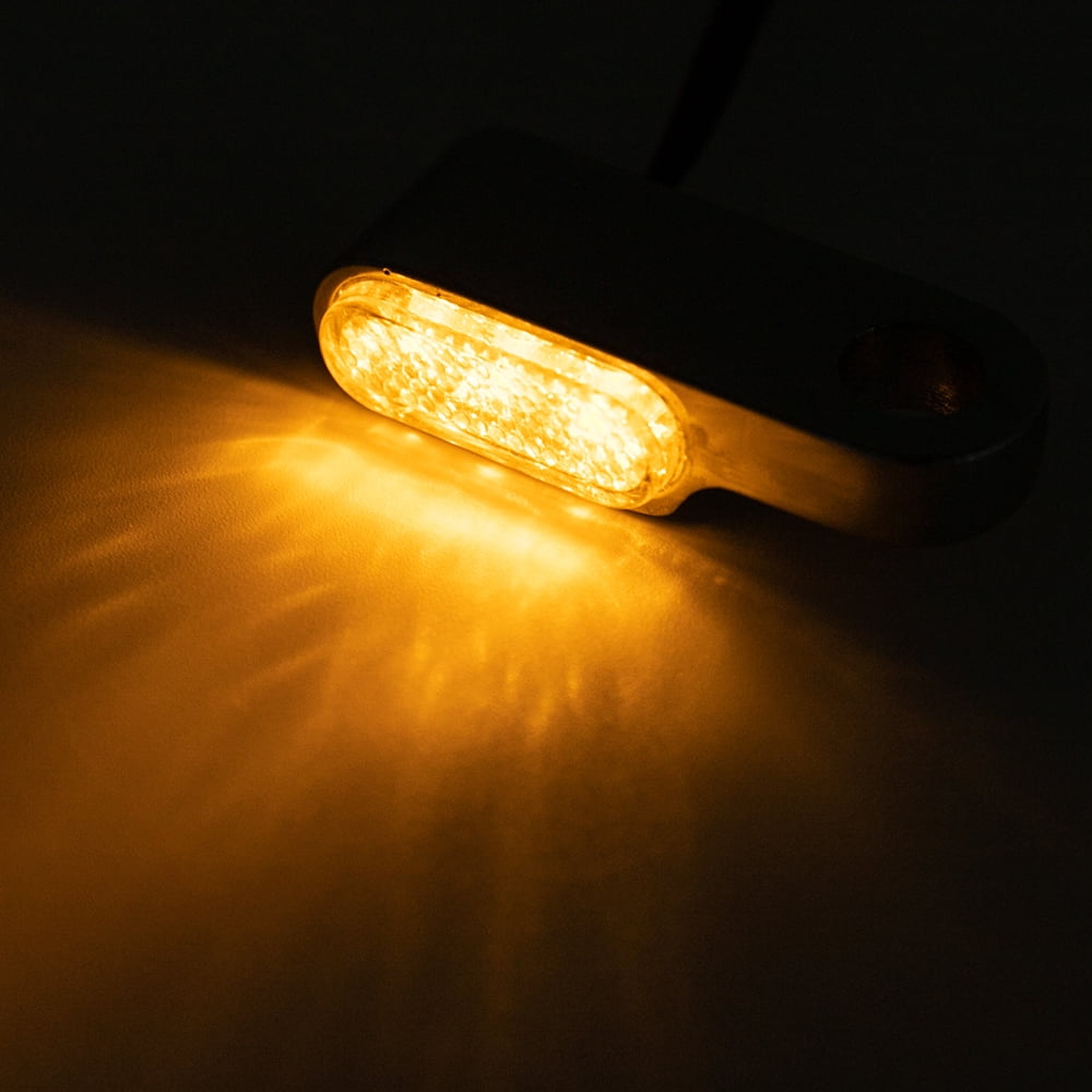 Mini LED Motorcycle Turn Signal Light, Blinker Flashing Indicator Lamp, Cafe Racer Scooter, Black