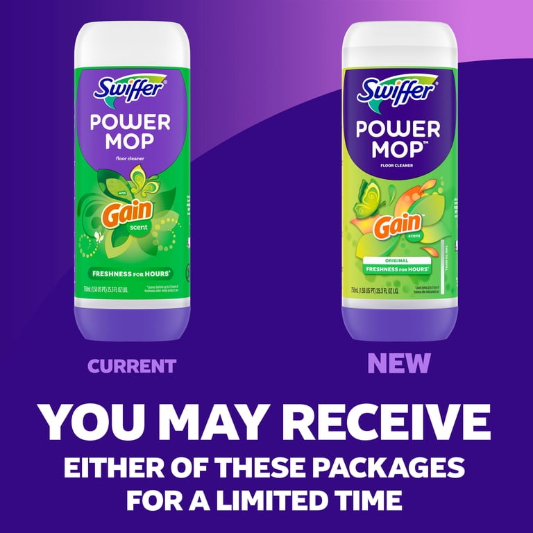 3 pack) Swiffer Power Mop Floor Cleaner Solution with Gain Scent