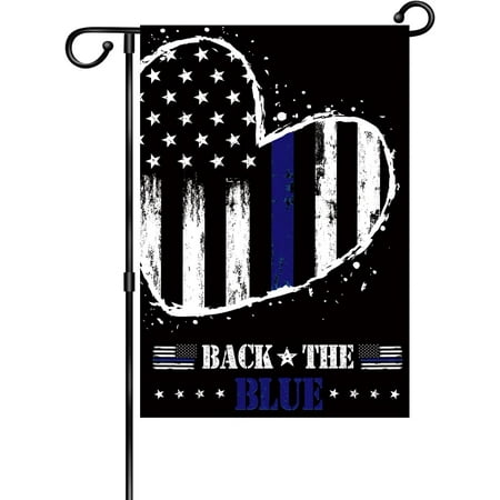 Back The Blue Garden Flag,Black Civil Rights Love is Love Yard Flag,Police Thin Blue Line Heart Black Lives Matter Outdoor Decoratins