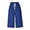 Blue#linen capri pants for women, variant on aohooy Women's Linen Capris Knee Length Petite Drawsting High Waist Capris Summer Casual Running Cropped Trousers with Pockets White,L