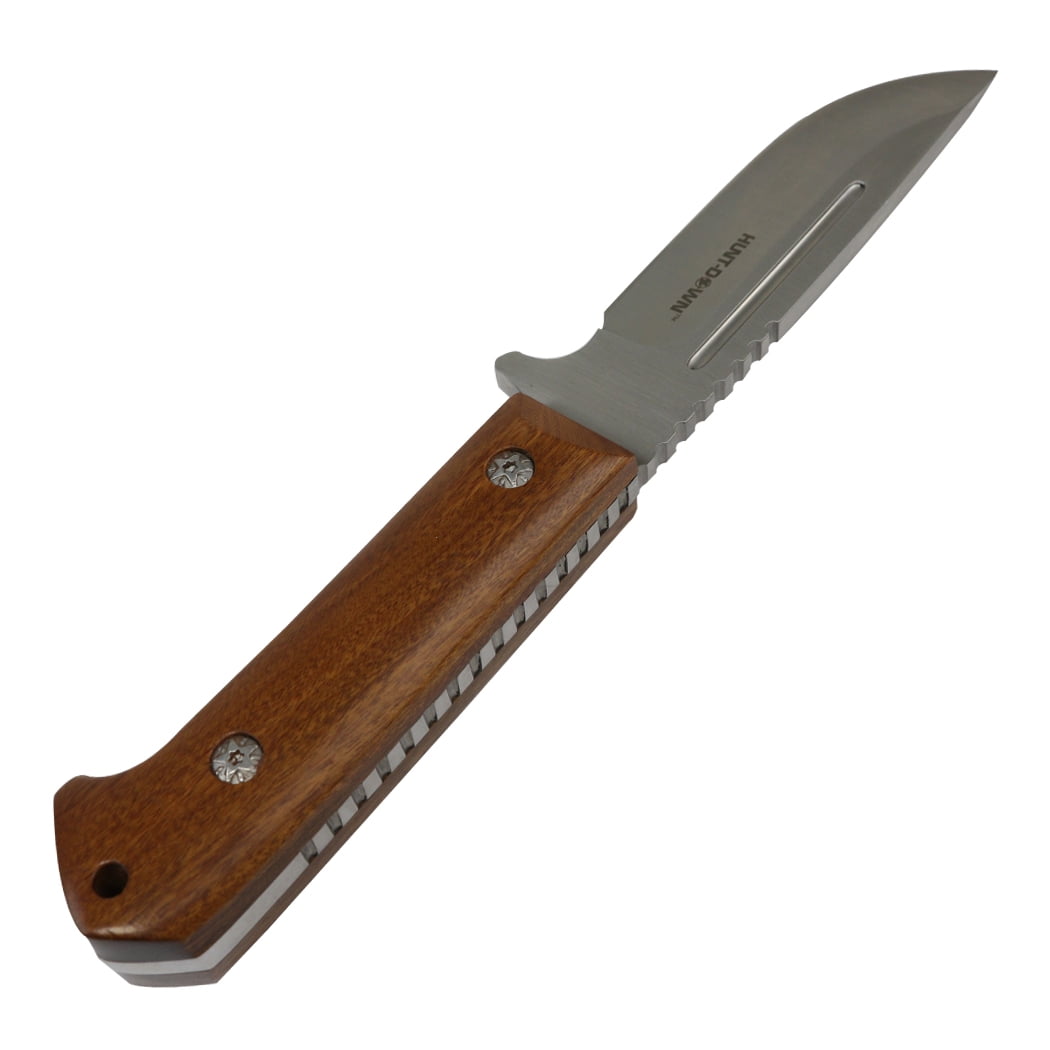 Ezpzbuy Hunt-Down 9.5" Fixed Blade Tactical Knife, with Wood Handle