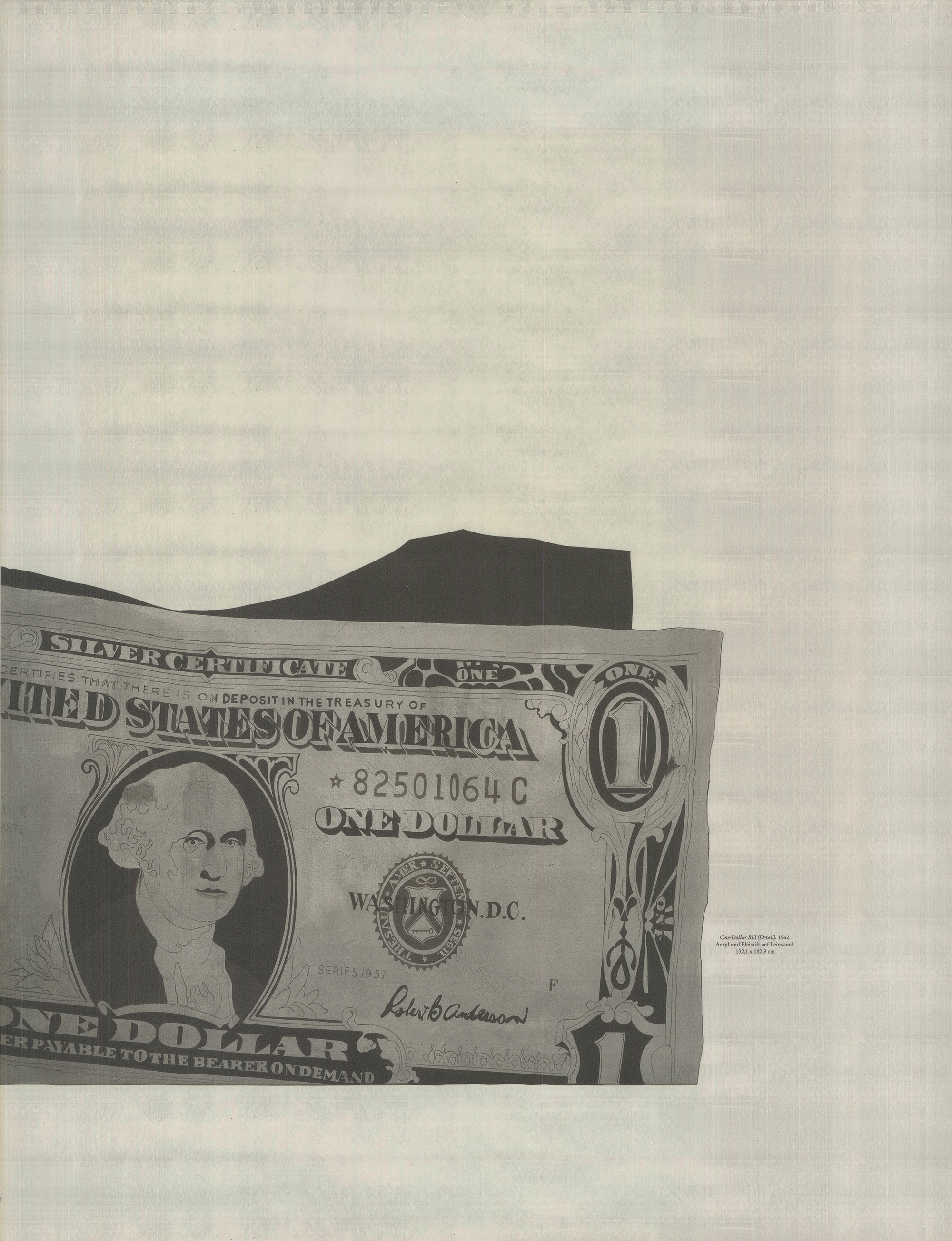 ANDY WARHOL OneDollar Bill (Detail) 24.5" x 19" Poster 1990 Pop Art