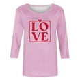 thumbnail image 5 of Craaazy Women's Valentines Day Crew Neck Loose 3/4 Sleeve Sweatshirts Gifts, 5 of 5