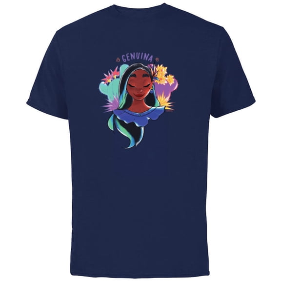 Disney Encanto Isabela Madrigal Colorful Vibes Genuina - Short Sleeve Cotton T-Shirt for Adults - Customized-Navy