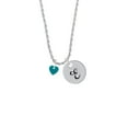 thumbnail image 2 of Delight Jewelry Acrylic 5/16" Teal Heart Silvertone Script Initial Disc - E - Charm Necklace, 20"+3", 2 of 4